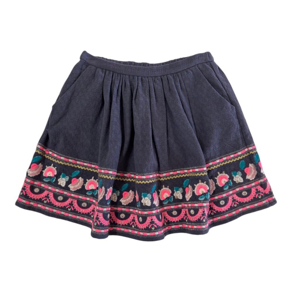 LOUISE MISHA - YUNI STORM SKIRT EMBROIDERED - 100% COTTON - GREY/PINK - 10y